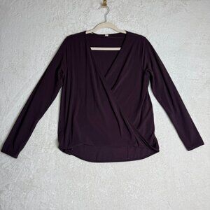 Lululemon Full Freedom Long Sleeve Wrap Top Pullover Nulu Black Cherry Purple 8